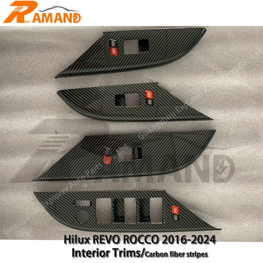 Car Interior Panel Cover Trims for Hilux Revo Rocco Carbon Fiber Decorative Sticker for Hilux Revo Rocco Interior Trim Kit