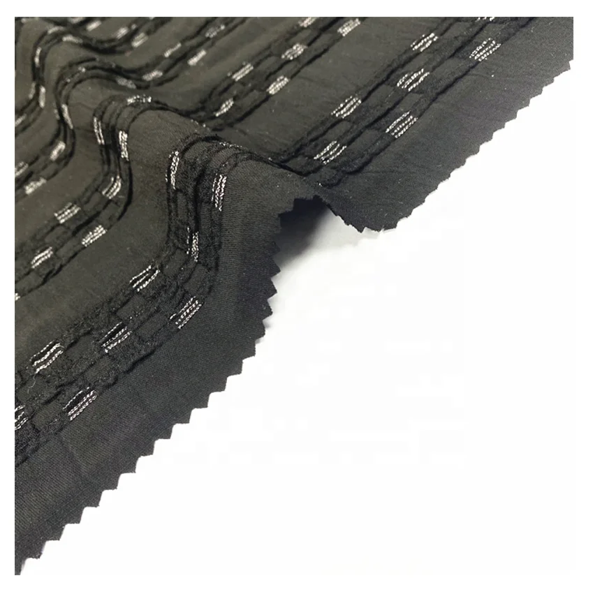 Best Textiles Formal Black Polyester Rayon Jacquard Dubai Fabric for Abaya Materials