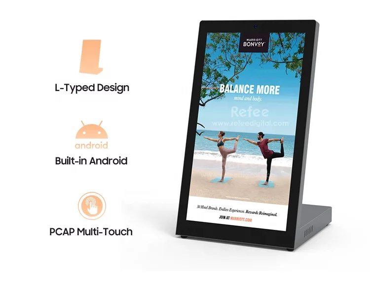 table top advertising retail screen android 11 touch screen monitor digital signage display stands