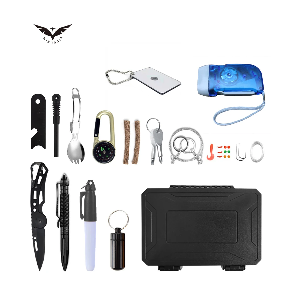 Multi Function Outdoor Survival Gear Camping Sos Survival Gadget Set Professional Hiking Survival Kit