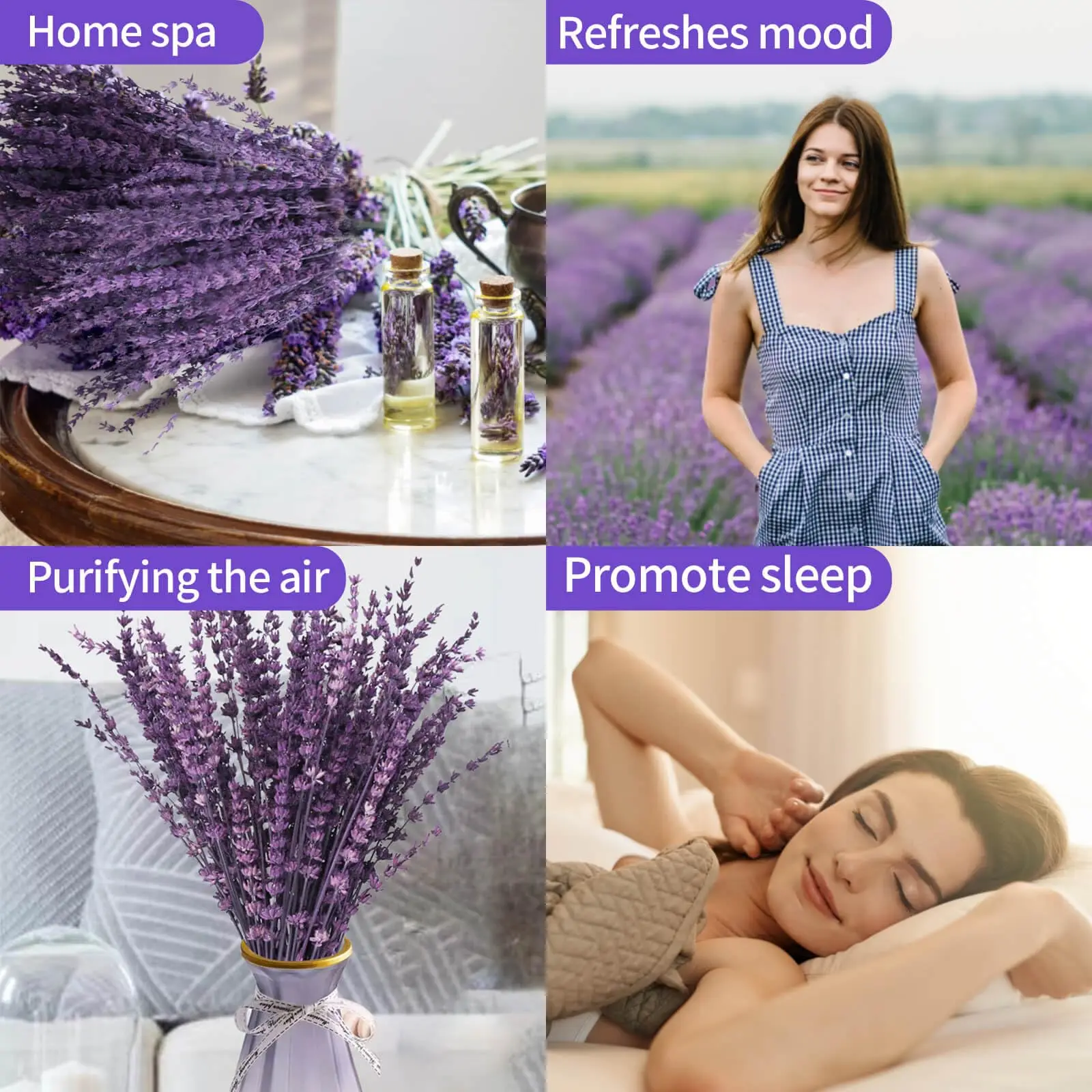 G10 Home Decoration Fragrance Handmade Soap Dried Lavender Bunches Bundle100% Natural Flower Carton Box Easter Decoration 50cm
