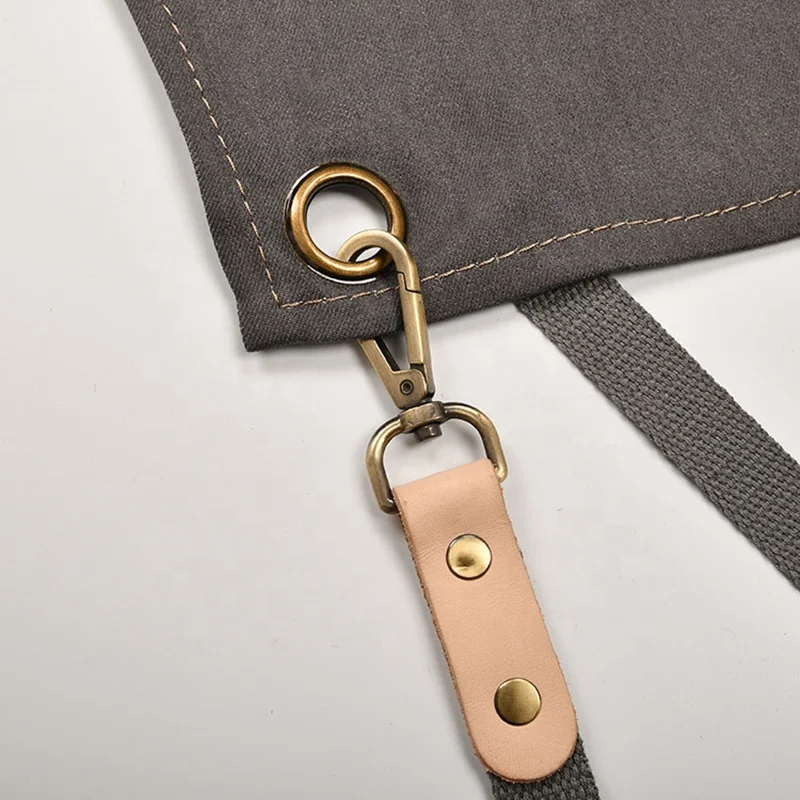 
New canvas apron custom logo housework home kitchen waterproof oil-proof kitchen catering shop overalls barber apron 