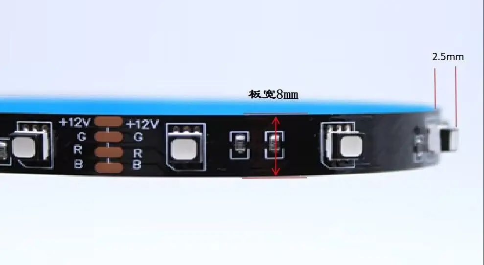 RGB (без IC) цвет 5 м Светодиодная гибкая лента светло-черная 3535 SMD DC12V 60/120LED/M 8 мм шириной белый/черный PCB;IP20/IP65/IP67