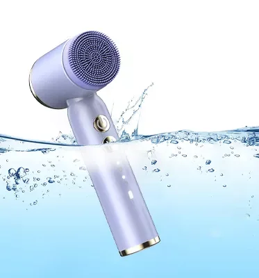 hot cold silicone facial cleansing brush with led electric facial cleansing brush rechargeable