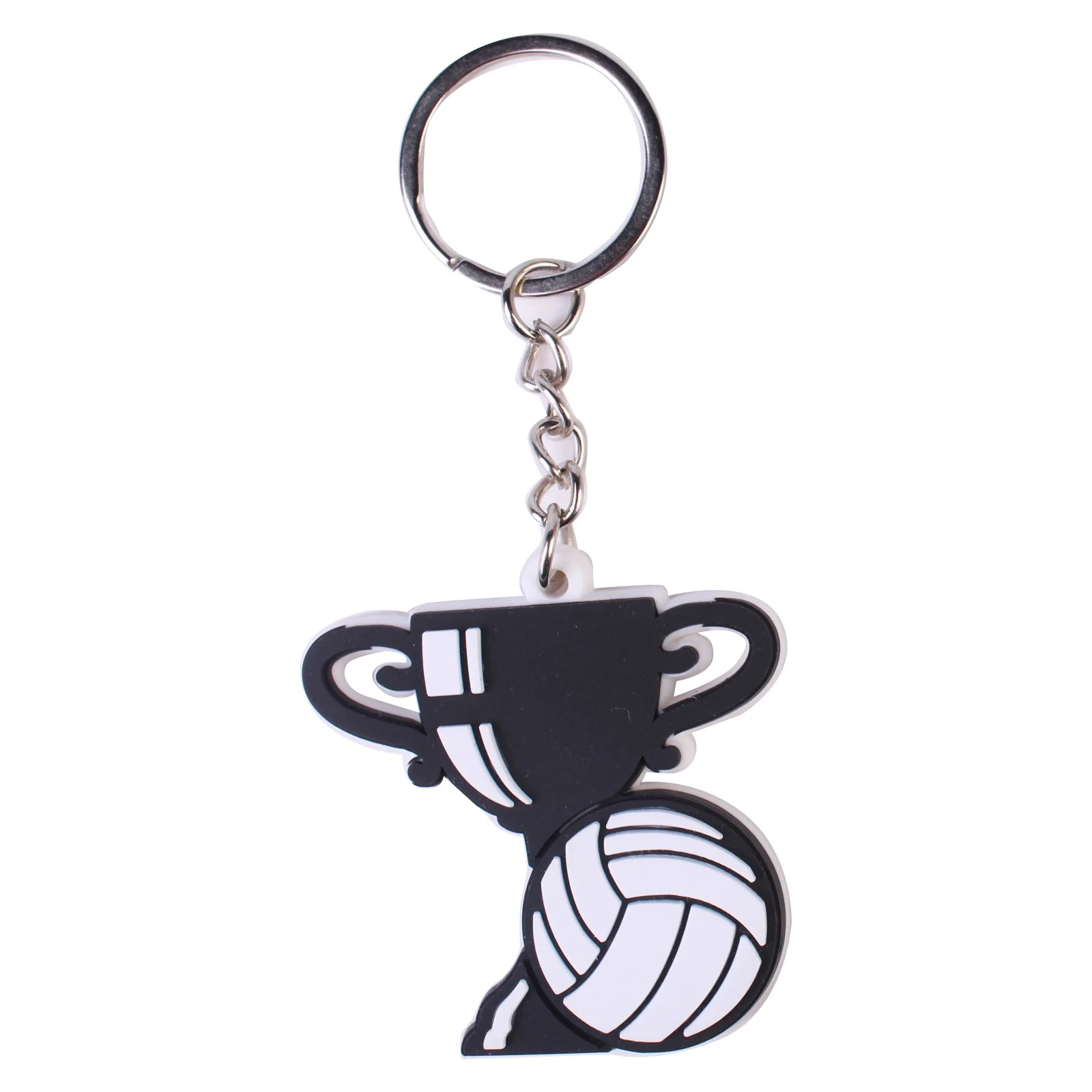 wholesale Hot Selling Mini Volleyball Keychain Colleyball 2D PVC Stereoscopic Color Interesting Volleyball Charm Keychain Gift
