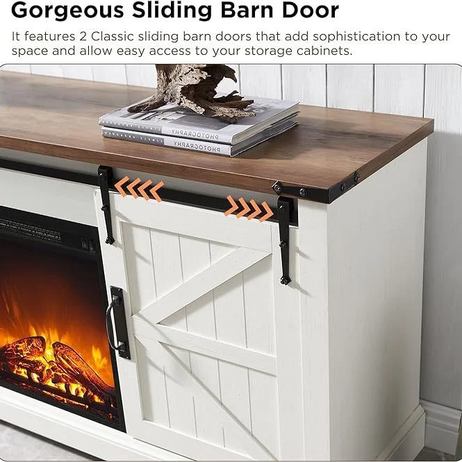 TV stand with fireplace Simple pastoral style TV cabinet TV cabinet
