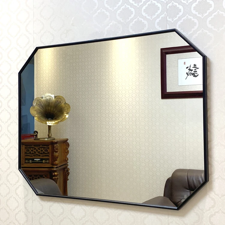 Ruicheng Modern Luxury Hotel Bathroom Wall Metal Frame Brush Gold Decorative Mirror