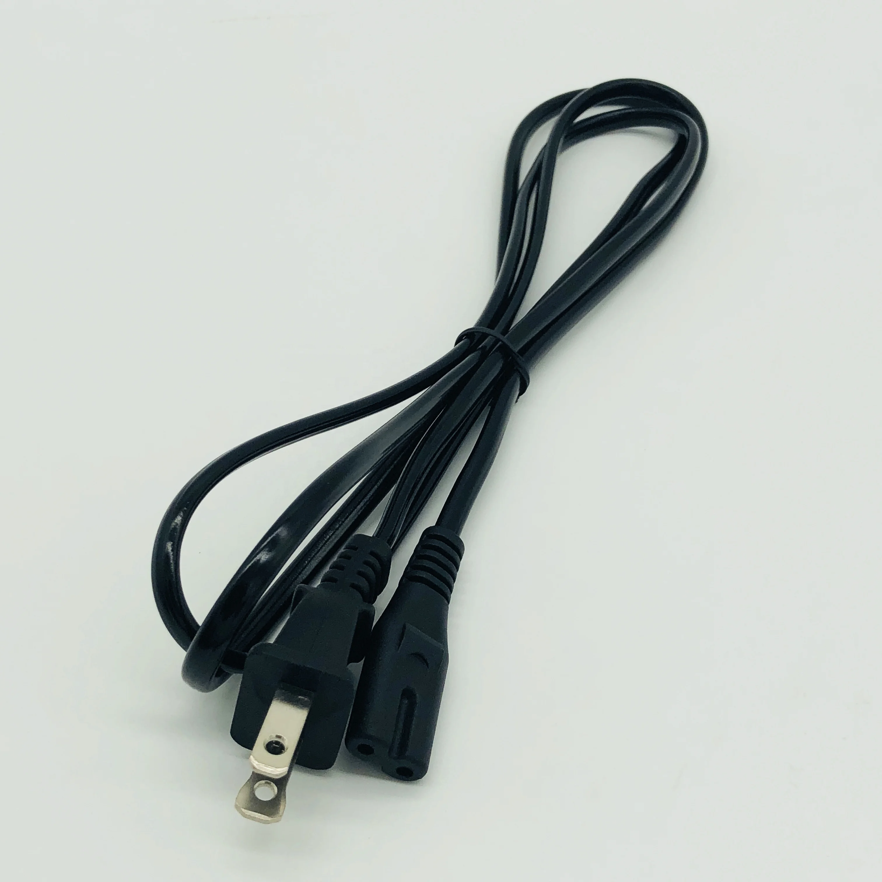 
Flat Plug Connector C8 Black Power Indoor Extension Cord New Product American 250V 16A H03VVH2 1.5M 2 Pins Non-grounding 
