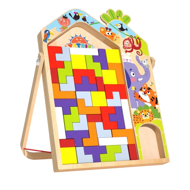 children Large sized 3D puzzle blocks multifunctional puzzle boards parent-child interactive boys girls wooden toys