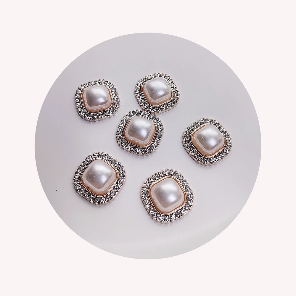 Wholesale 100Pcs/Lot Pearl & Rhinestone Heart  Oval Cabochon Button Embellishments Flatback Crafts Hair Accessory