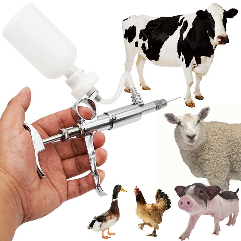 Automatic Animal Husbandry Continuous Syringe Veterinary Equipment With Bottle Inoculation Automatic Syringe For Poultry Animal
