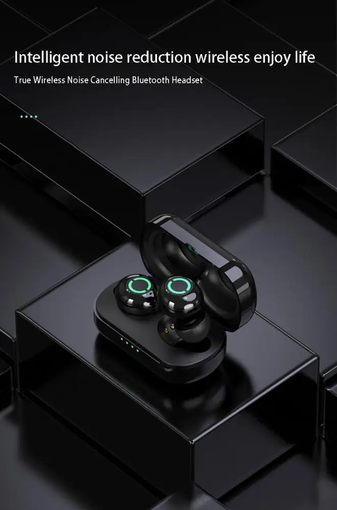 HIFI Stereo Waterproof Earbuds TWS Touch Control Headset Blue tooth 5.0 Wireless Earphones