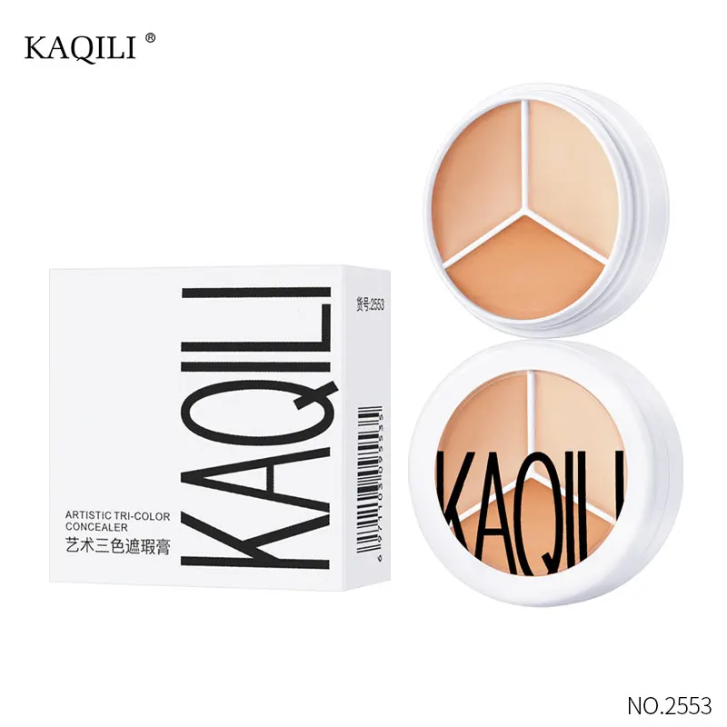 Hot-selling Waterproof 3 Colors Concealer Cream Oil Free Concealer long lasting high definition OEM Concealer Palette