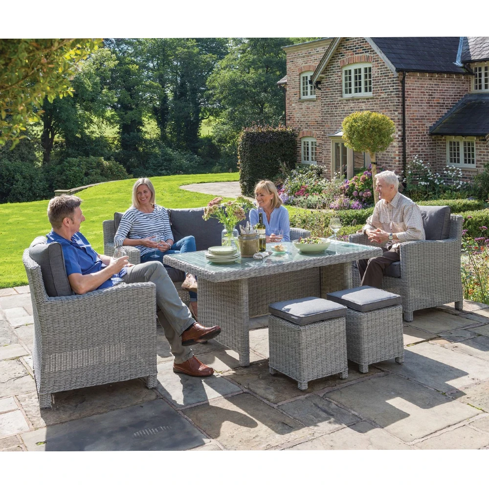 All weather 3 seaters garden rattan furniture cane wicker outdoor rattan sofa sets for patio backyard