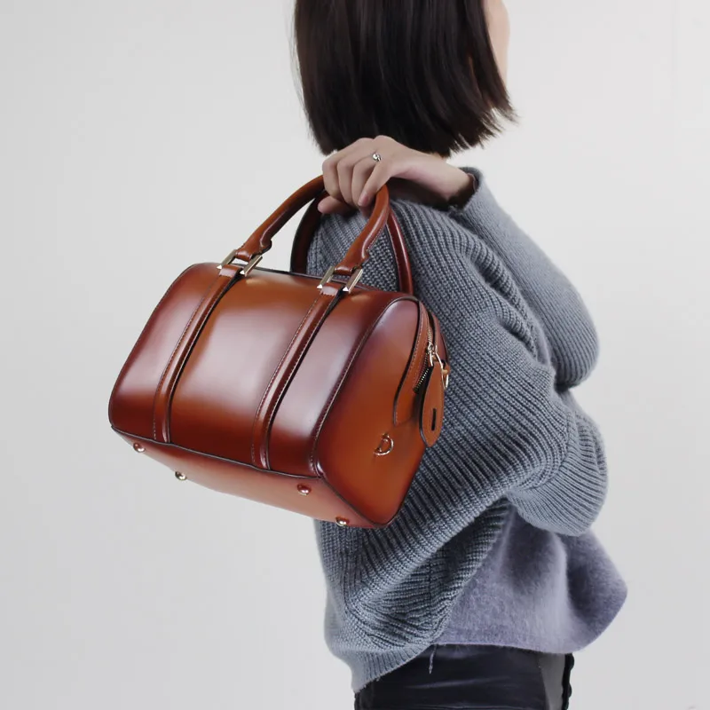 custom high quality Genuine leather ladies tote single shoulder handbags