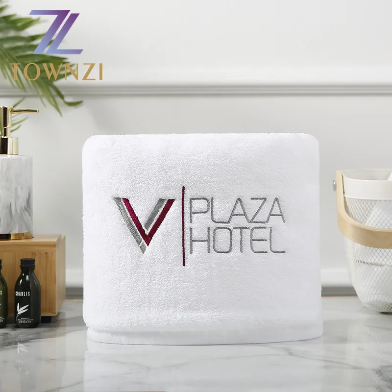 Wholesale Fashion Luxury 5 Star Hotel Custom Soft 100% Cotton White Embroidered Bath Face Hand Towel Set