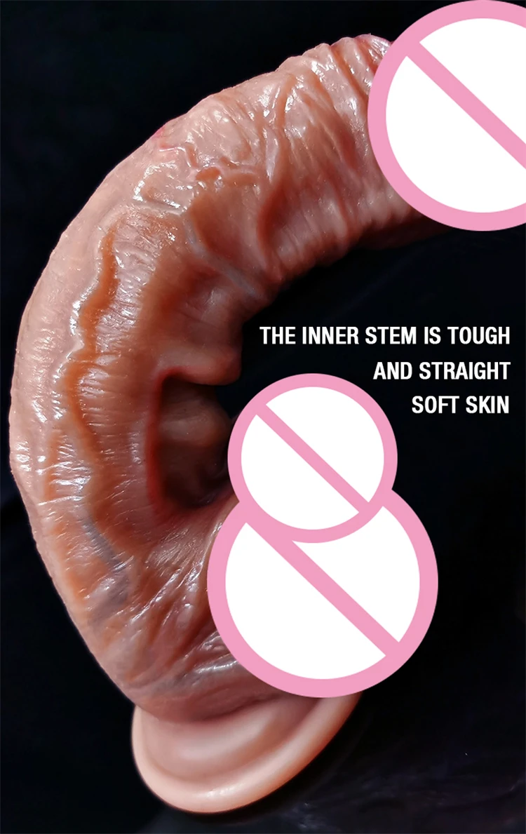 Silicone Suction Realistic Penis Soft Sexy Huge Dildo Skin Feeling Female Masturbator Double-layer Cup Big Dick Dildos for Women
