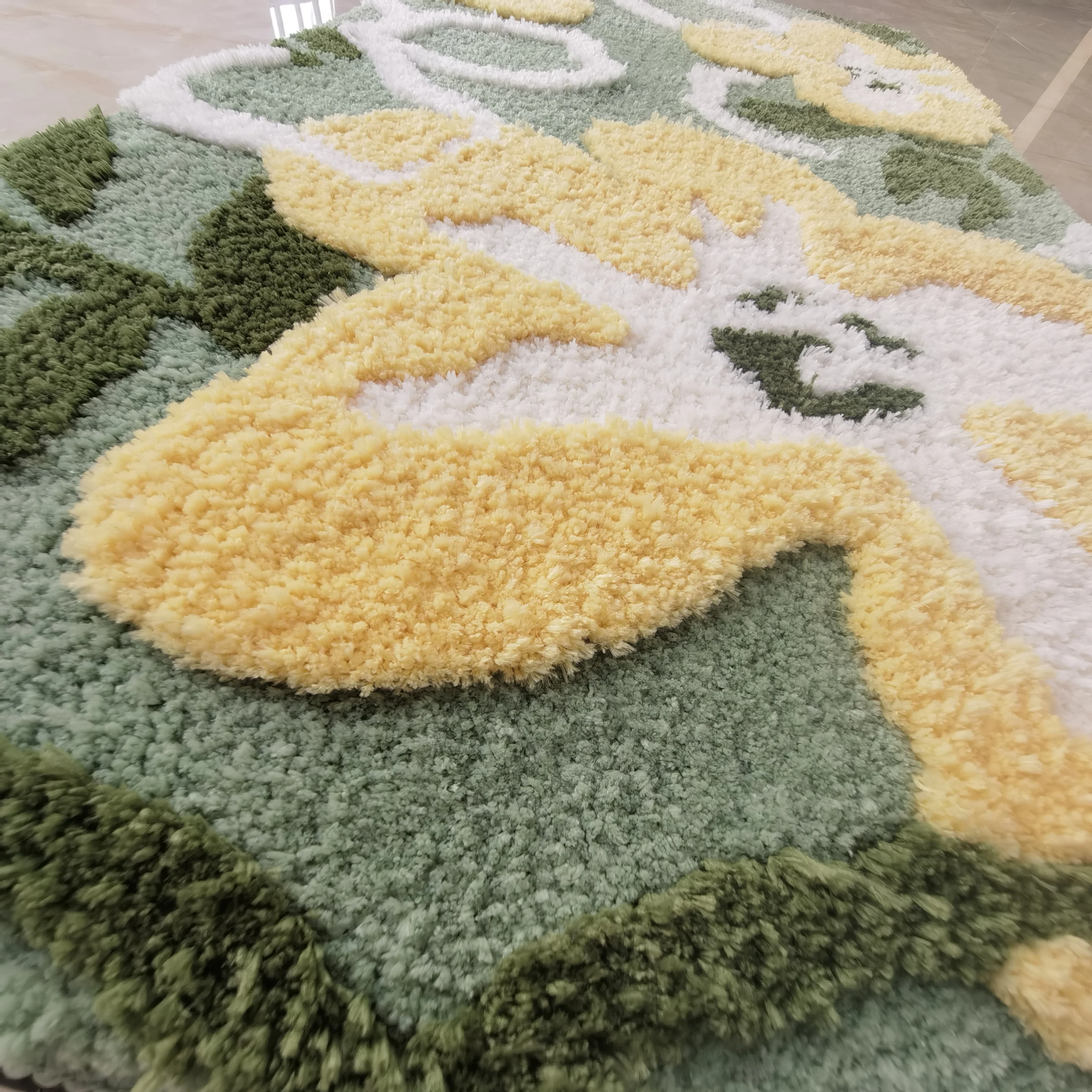 Tufted Moss Carpet Thickened Absorbent No-Wash Loop Pile Polyester Floor Mat 3D Bathroom Rug Home Use Bathrooms Other Home
