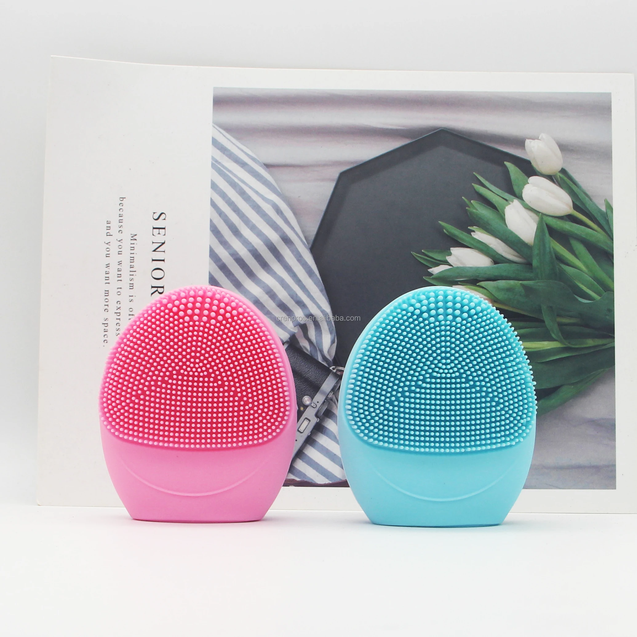 Electric Facial Massager Silicone Brush Cleaner Sonic Vibration Deep Cleaning Brush Face Cleanser