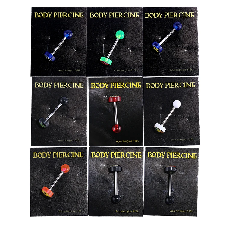 Piercing Jewelry Surgical Steel Tongue Ring Girls Industrial Barbells Quality Body Ring Tongue Rings