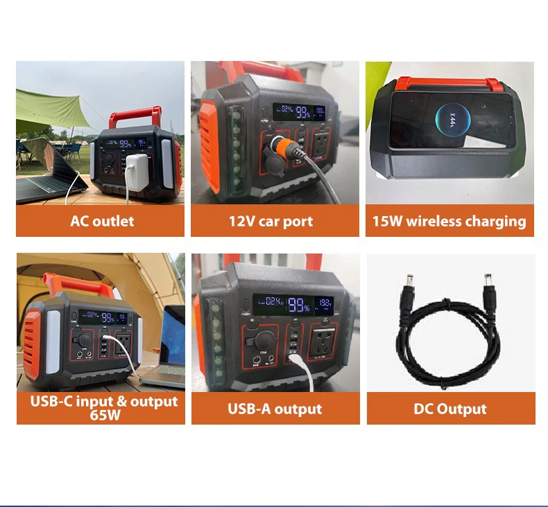 500w1000w station power  battery portable solar generator power station us supply inverter outdoor 230wh