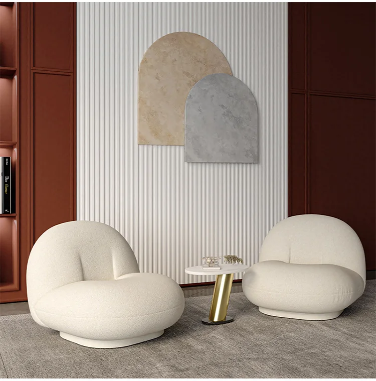 Hot Sale White Fabric Inflatable Lounge Lazy Sofa Moon Chair For Living Room