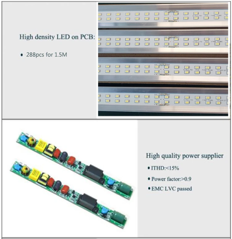 graduated 0.93 power factor isolation power supplier rotating 4 feet 5 feet T8 2 pins 18W 22W LED tubes lamp for office