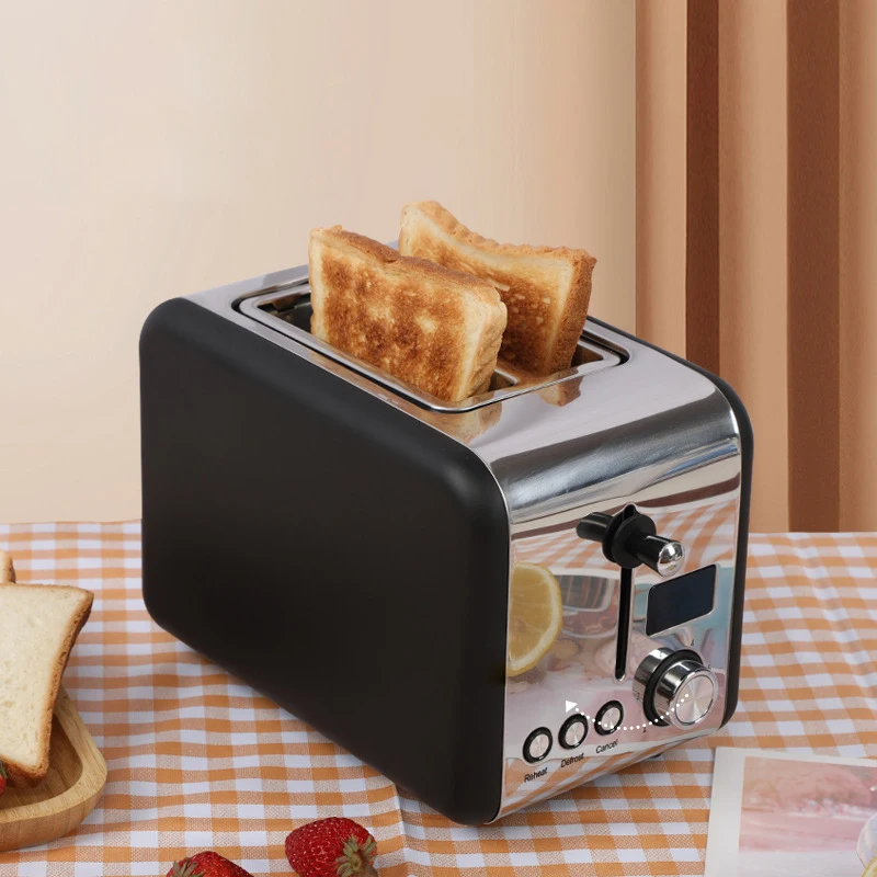 Whole sale Stainless Steel 4 Slices Toaster Automatic Fast Heating Household Breakfast Maker Bread Toaster with 1500W