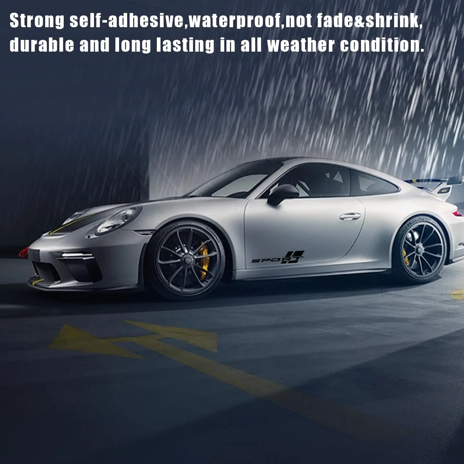 2Pcs Vinyl Sport Racing Letter Decal Decorative Stickers Emblem Car Styling Adhesive Tape Accessories For Car