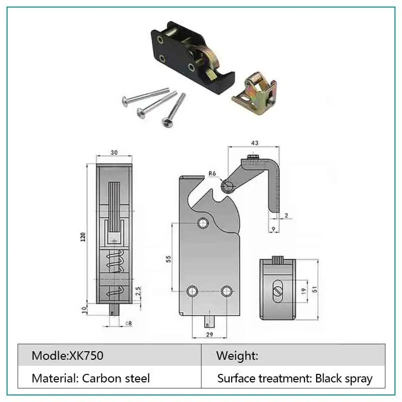 Industrial carbon steel Latch Oven Test Chamber Black impact Latch for Constant Temperature