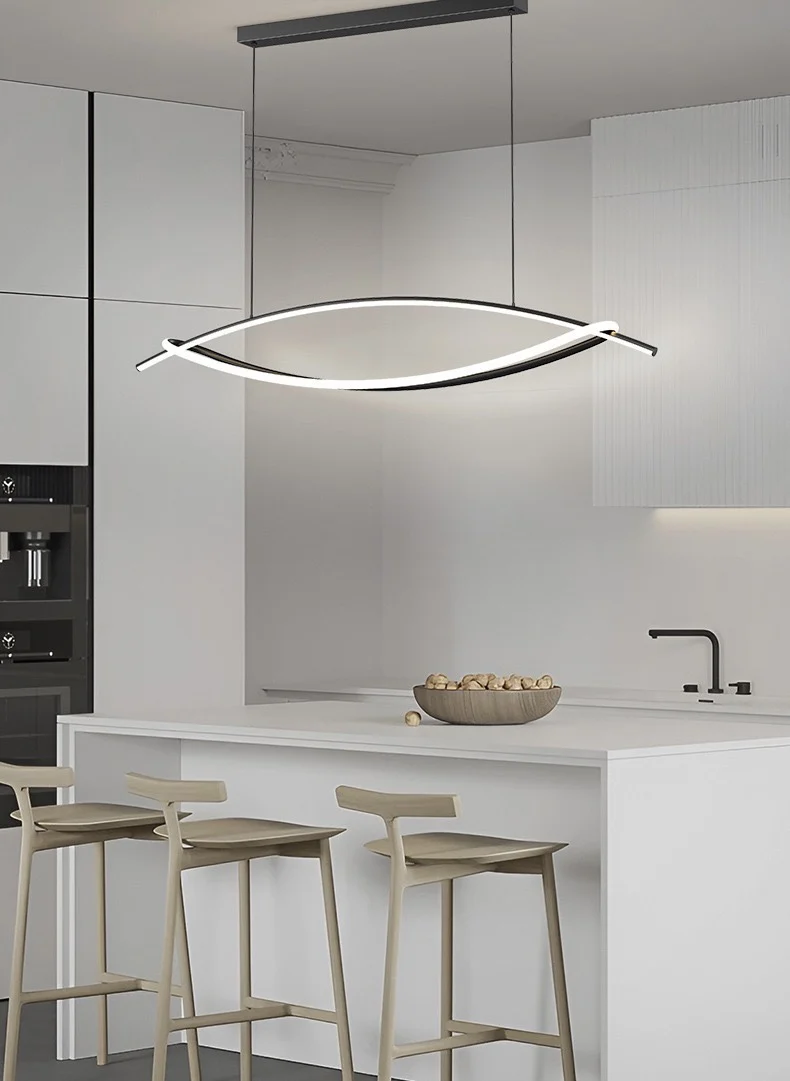 Geometric Irregular Bedroom Study Room Pendant Lamp Gold Hundred Matching Restaurant Desk Pendant Light Wave Chandelier