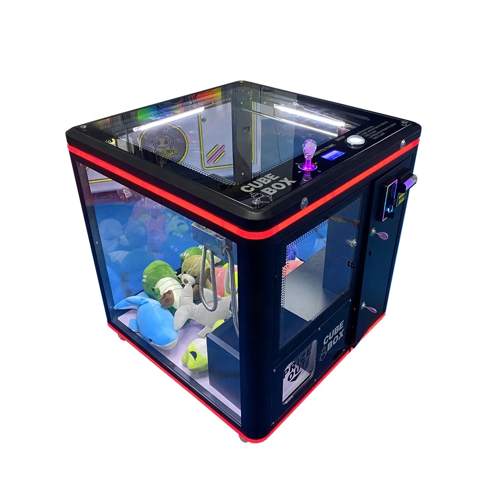 Shopping center square winner toys prize vending mini rubik cube coin operated claw crane machine