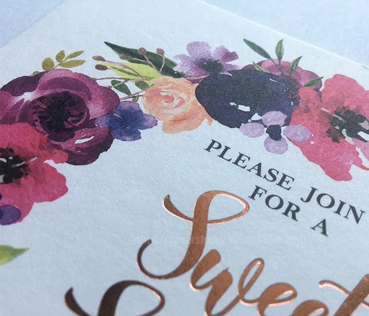 Gold stamping wedding menu cards printing  best wedding invitations