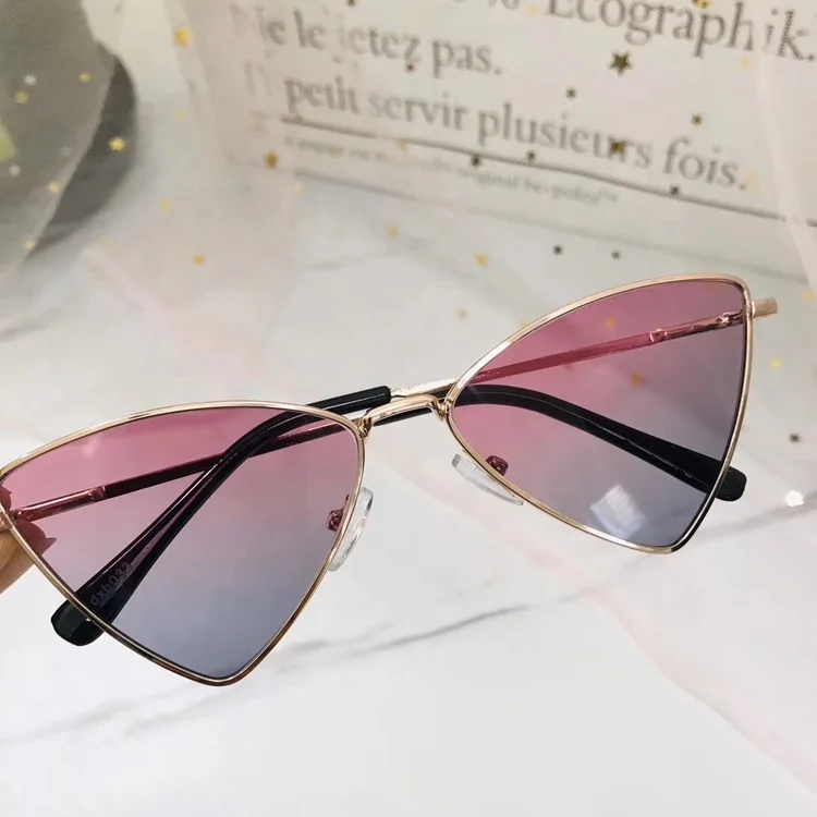 DOISYER Hot Sale Boys Girls Metal Shades Bright Candy Colors Lenses UV400 Vintage Triangle Kids Sunglasses 2020