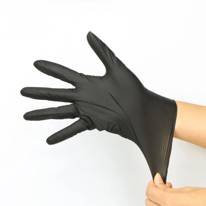 cheap price powder free cleaning room blended black vinyl nitrile gloves