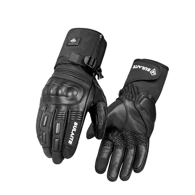 Зимние кожаные защитные перчатки для рук guantes мотоциклетные теплые с защитой