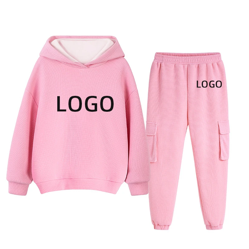 New color logo Clothing Boy Plush Slippers Long Sleeve Workout Set Little Coats Boutique Girl 2022 Kids Winter Clothes
