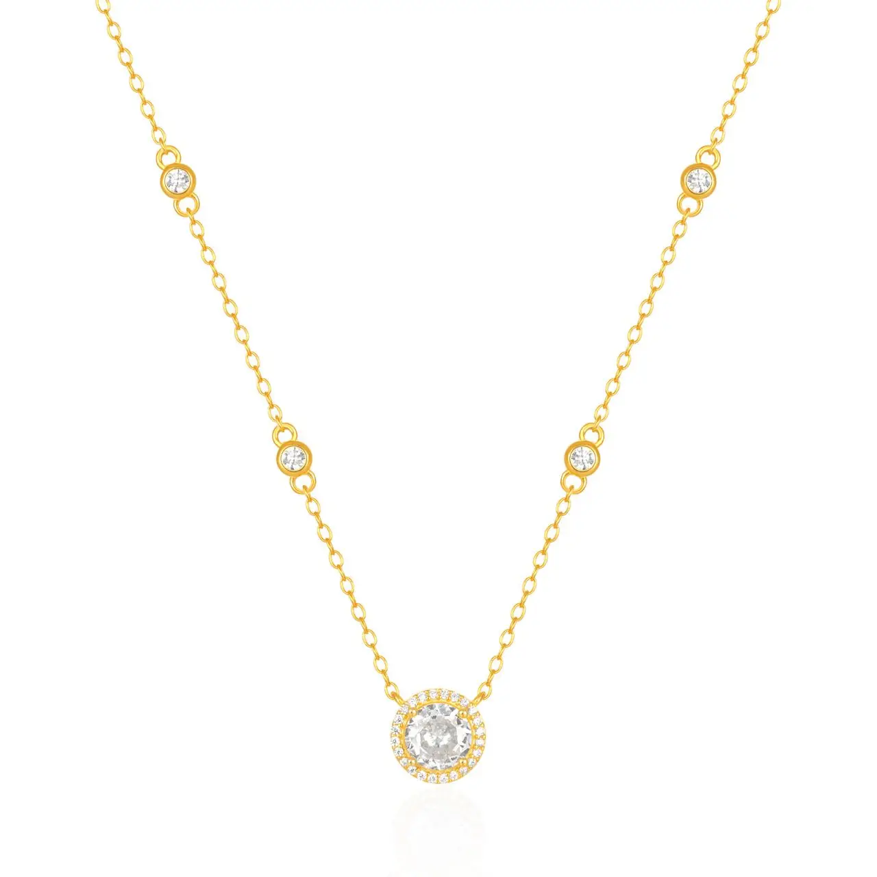 YFN Fine Jewelry 925 Sterling Silver Chain Prong Setting Zircon Necklace