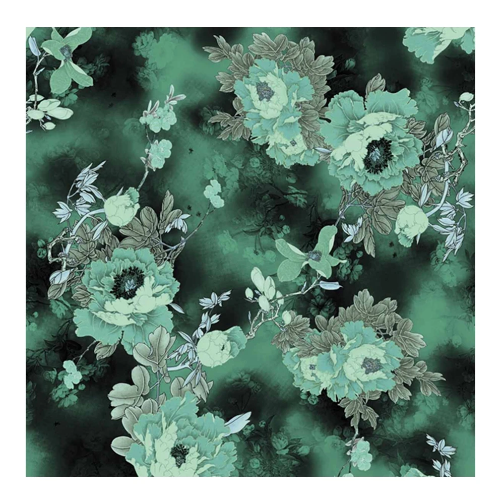 polyester soft crepe customized wedding site  dress digital floral print for office lady surcoat short dress fabric