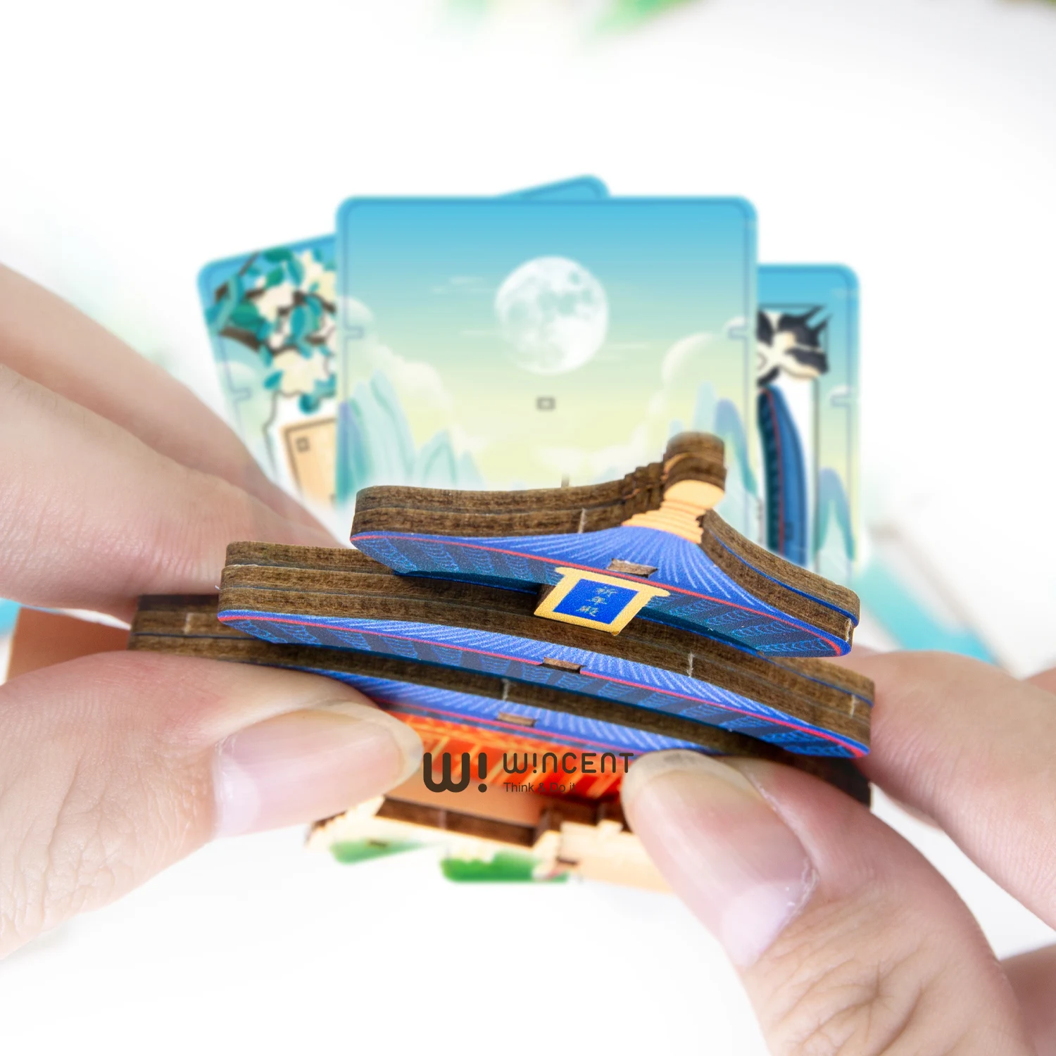 Wincent ODM OEM custom FSC Ivory board or Plywood London Bridge diy 3d puzzle Models Building toys games for children