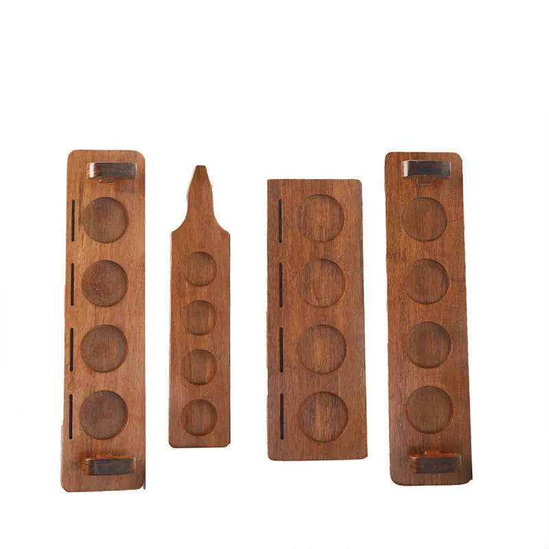 Premium Wine Whiskey Tequila Flight Board Wooden Tasting Beer Flight Tray Wood Paddle Shot Serving Tray