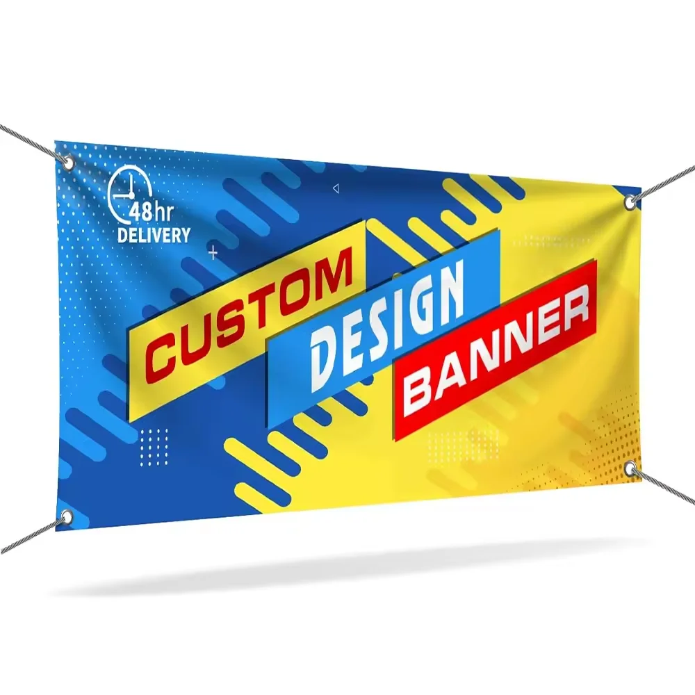 Custom Banner Printing Universal Scrim Vinyl Banner With Hemmed Edges Exhibition Backdrop Banner