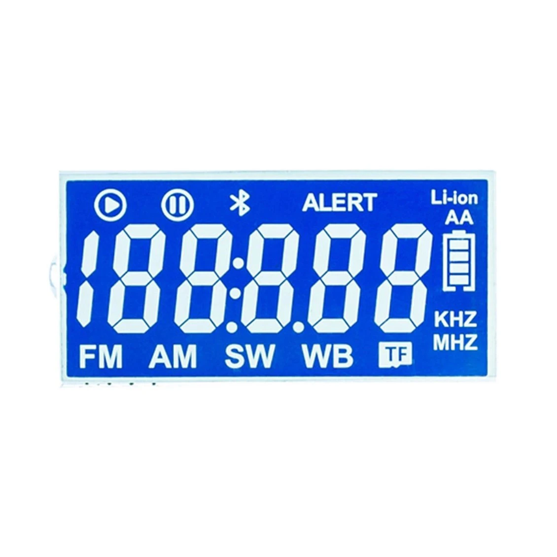 Custom Monochrome LCD Clock Module TN 7 Segment LCD