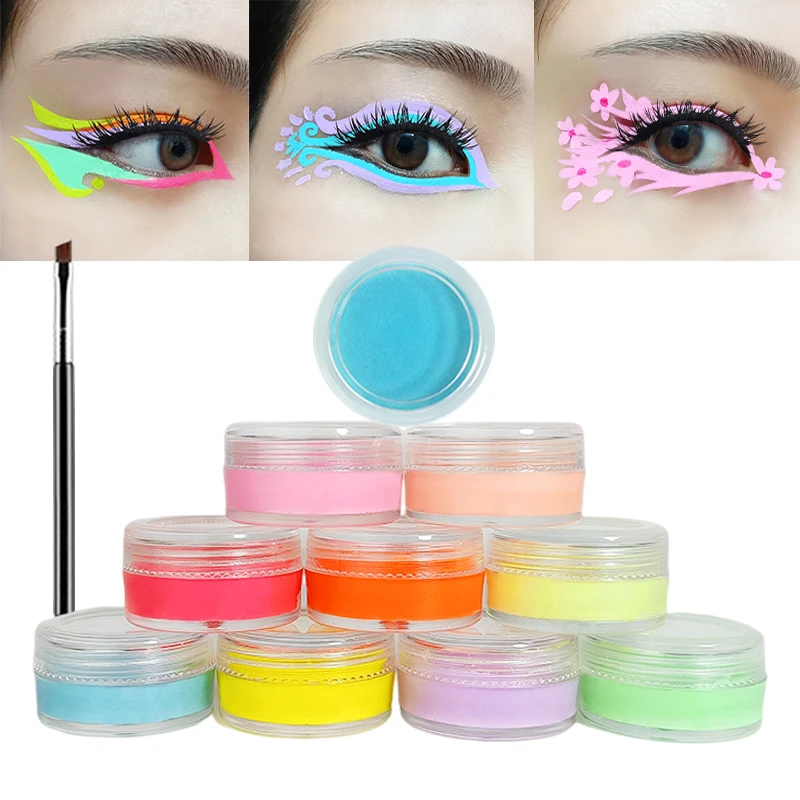 Private Label Makeup Vegan Water Activated Eye Liner 14 Colors Glow Aqua Matte Colorful UV Neon Pastel Eyeliner