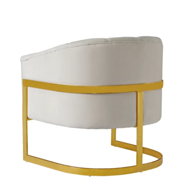 Custom 2022 Cafe Shop Office Hotel Outdoor White Armchair Round Single Sofa Chair Nail Manicure Salon for Living Room