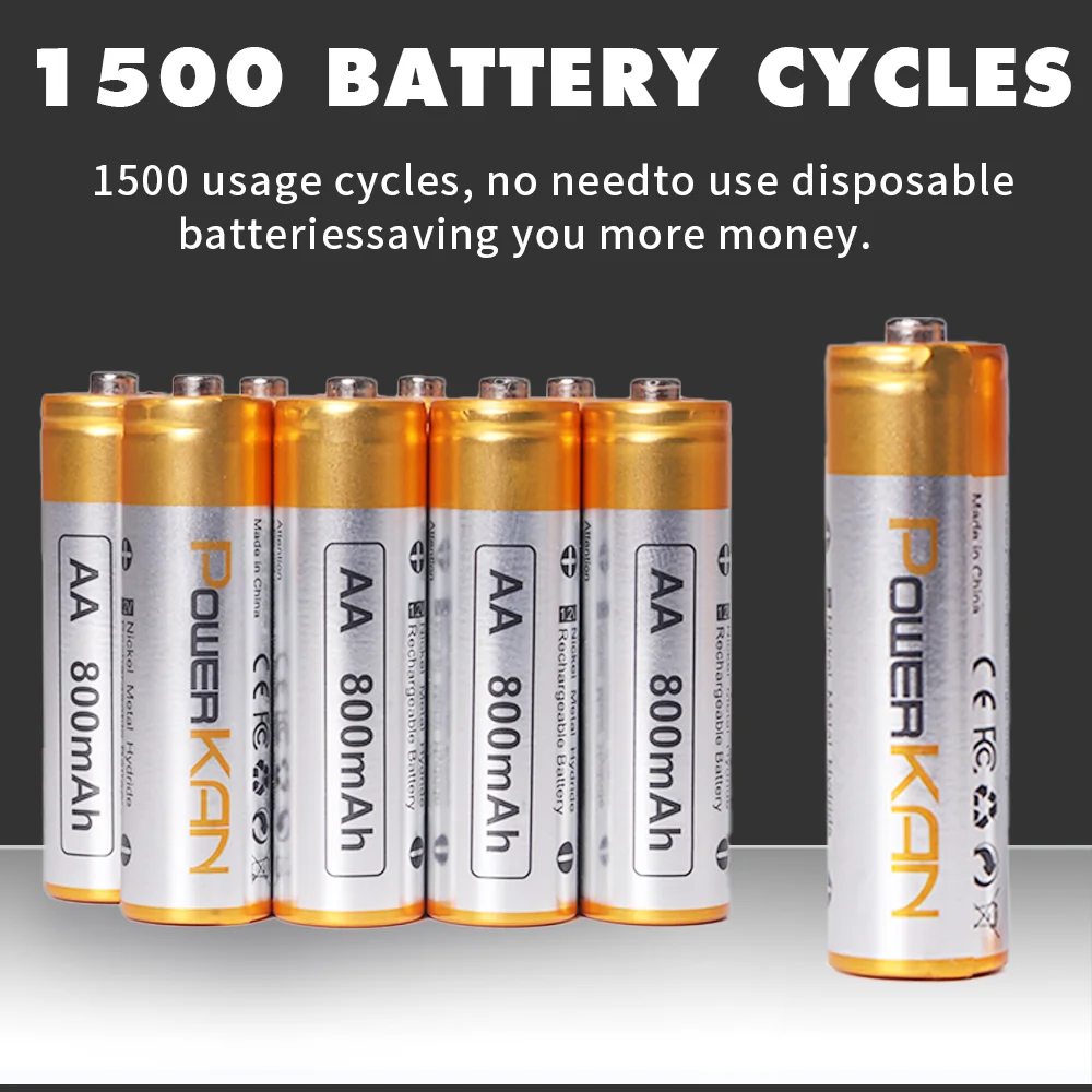 Nimh Digital Battery High Capacity 800mah 1.2V AA Rechar 3.7V Laptop Notebook RECHARger Stock 12 Months Aa800-new1