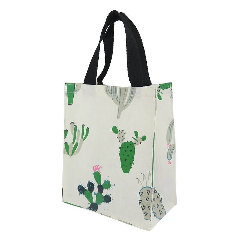 Custom Cactus Printed Personalized Shopping Reusable Cotton Canvas Fabric Waterproof Tote Bag
