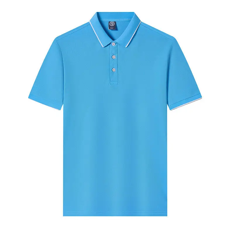 Wholesale Leisure 100% cotton white lapel t-shirt custom logo printed men s Polo t-shirt