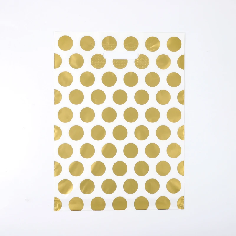 Waterproof Thank You PE Plastic Die Cut Merchandise Packaging Bag Custom Gold Logo Grocery Shopping Plastic Bags for supermarket