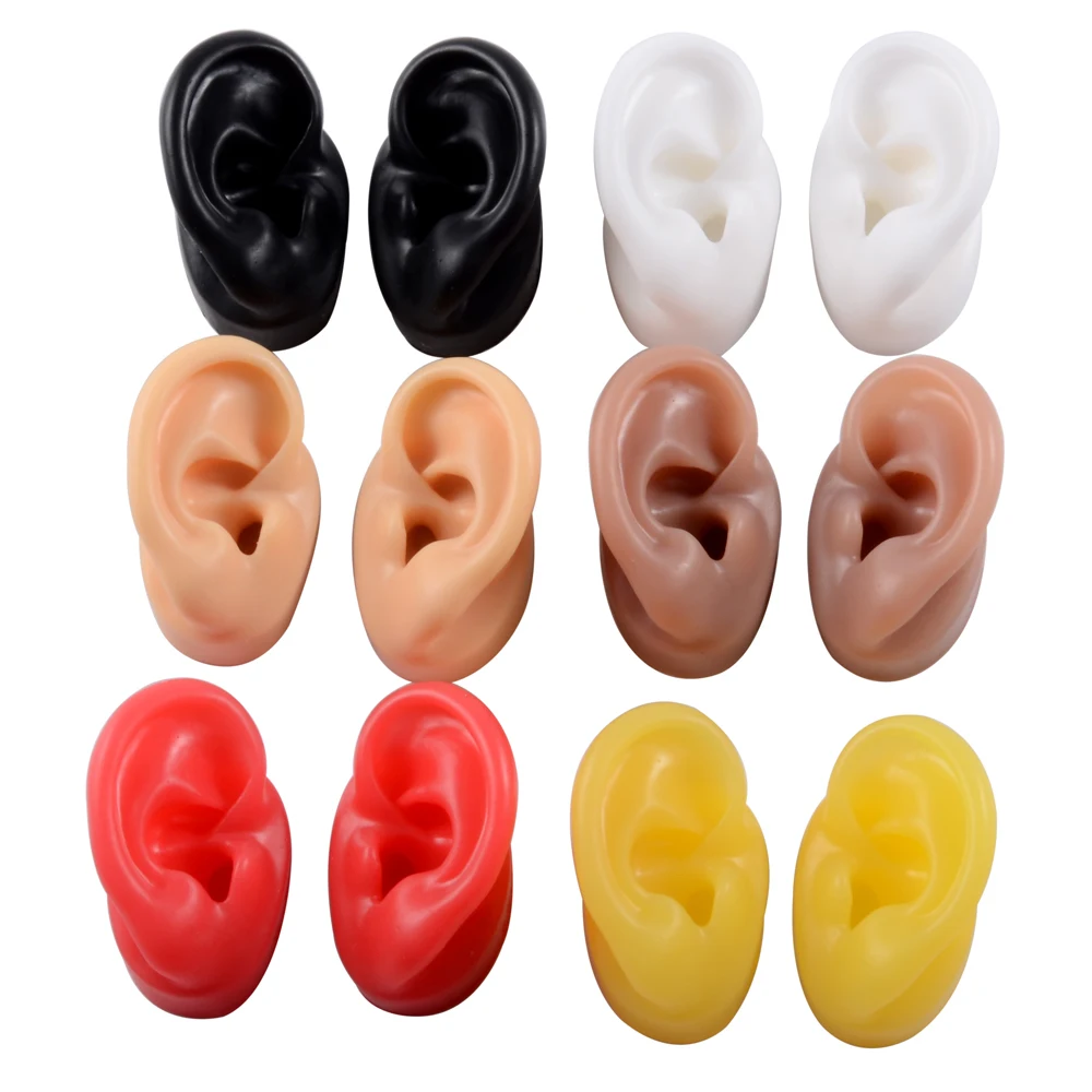 1pc Classic Soft Silicone Ear Model Human Ear Ear Model Simulation Display Props Teaching Tools Jewelry Display